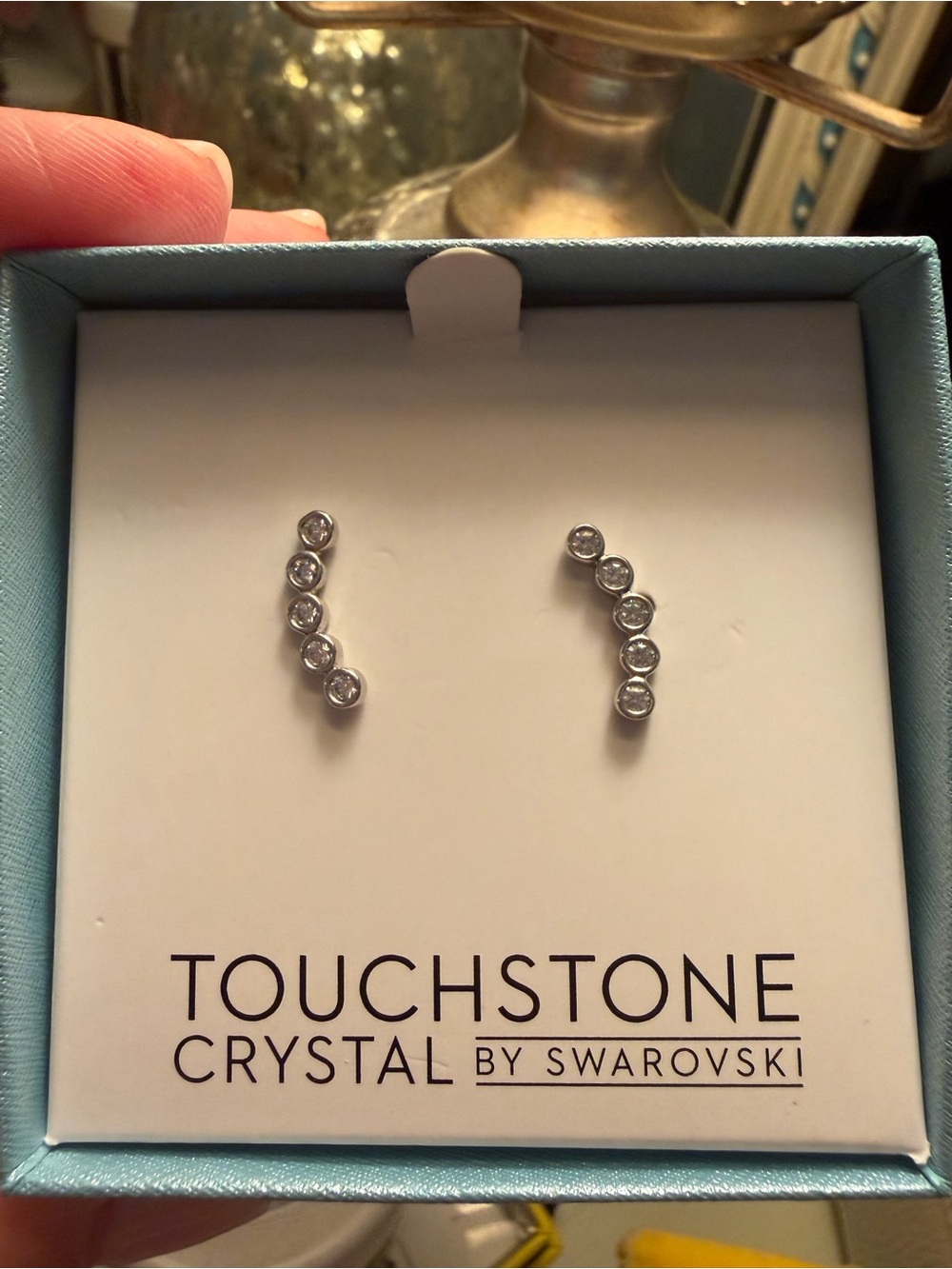 Touchstone Crystal by Swarovski Silver Crystal Ear Climbers